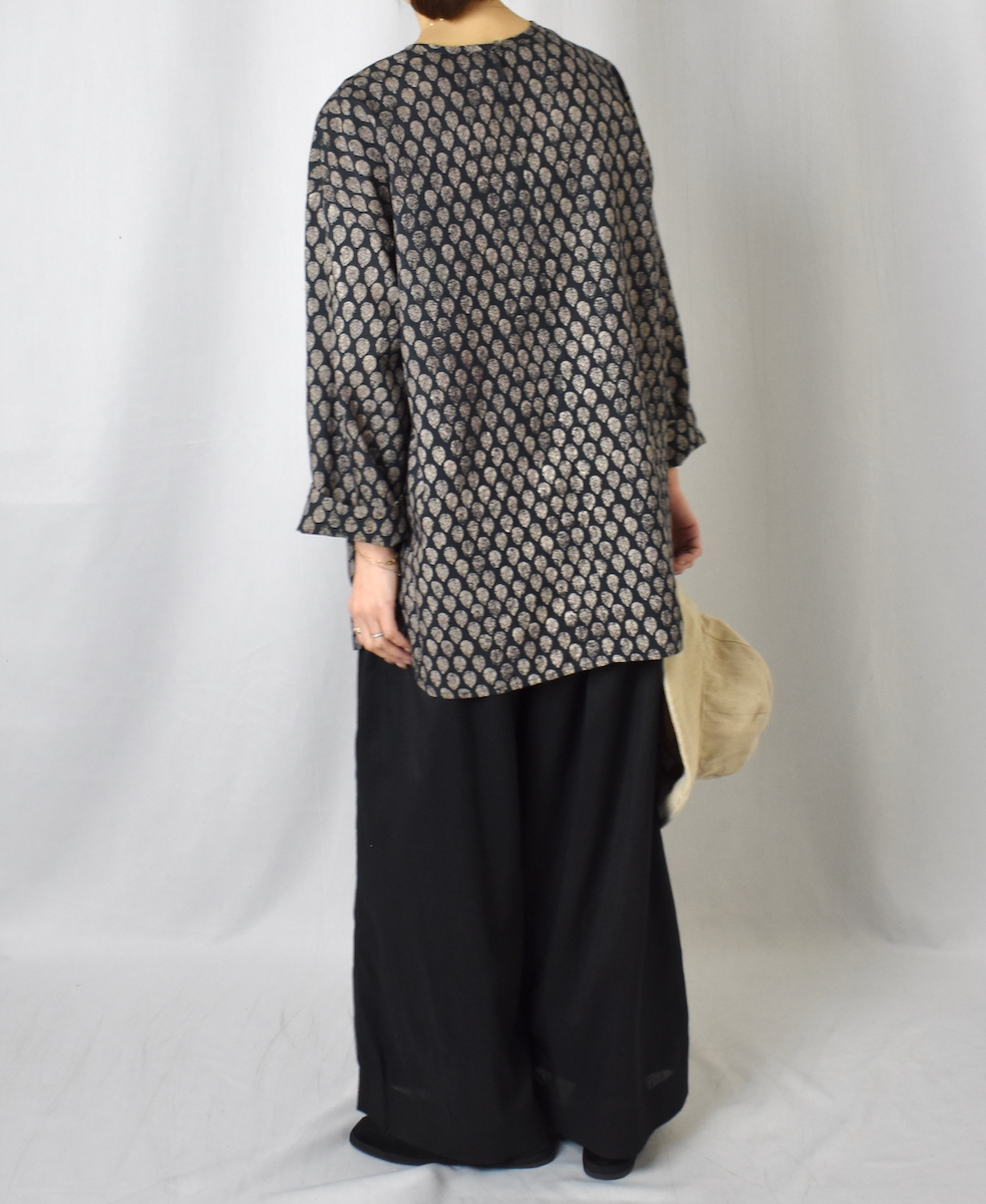 INMDS25035(パンツ) HANDWOVEN SILK/COTTON MICRO CHECK EASY PANTS