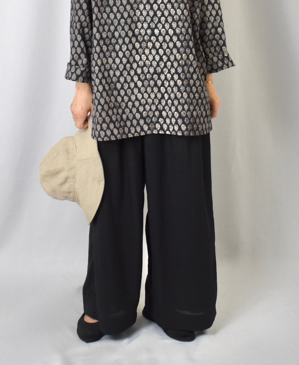 INMDS25035(パンツ) HANDWOVEN SILK/COTTON MICRO CHECK EASY PANTS