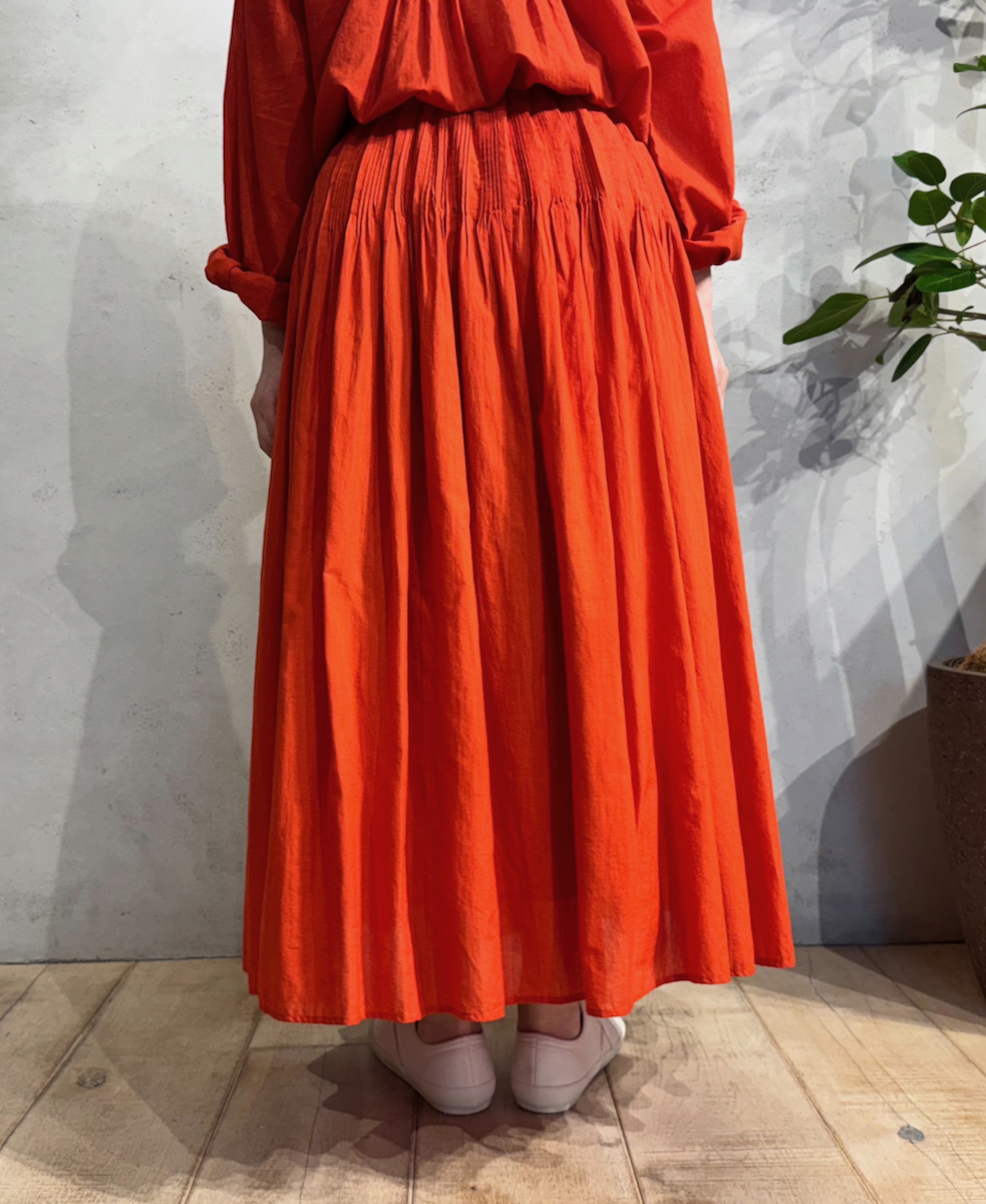 INMDS25045(スカート) 100s KHADI(100s×150s) RANDOM PLEATS FLARED SKIRT