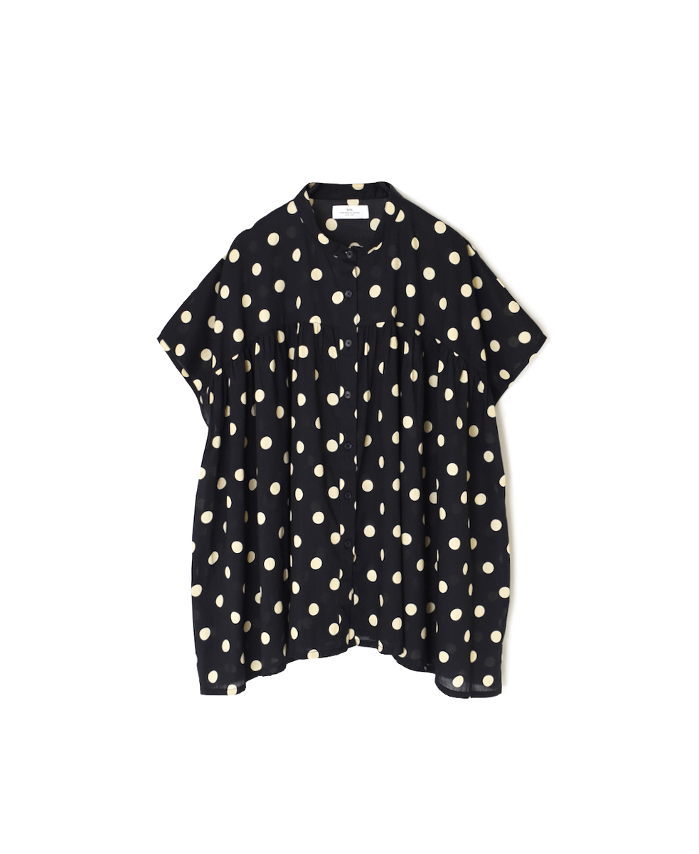 NSL24011 (シャツ) 80s COTTON VOILE DOT PRINT BANDED COLLAR FRENCH/SL SHIRT