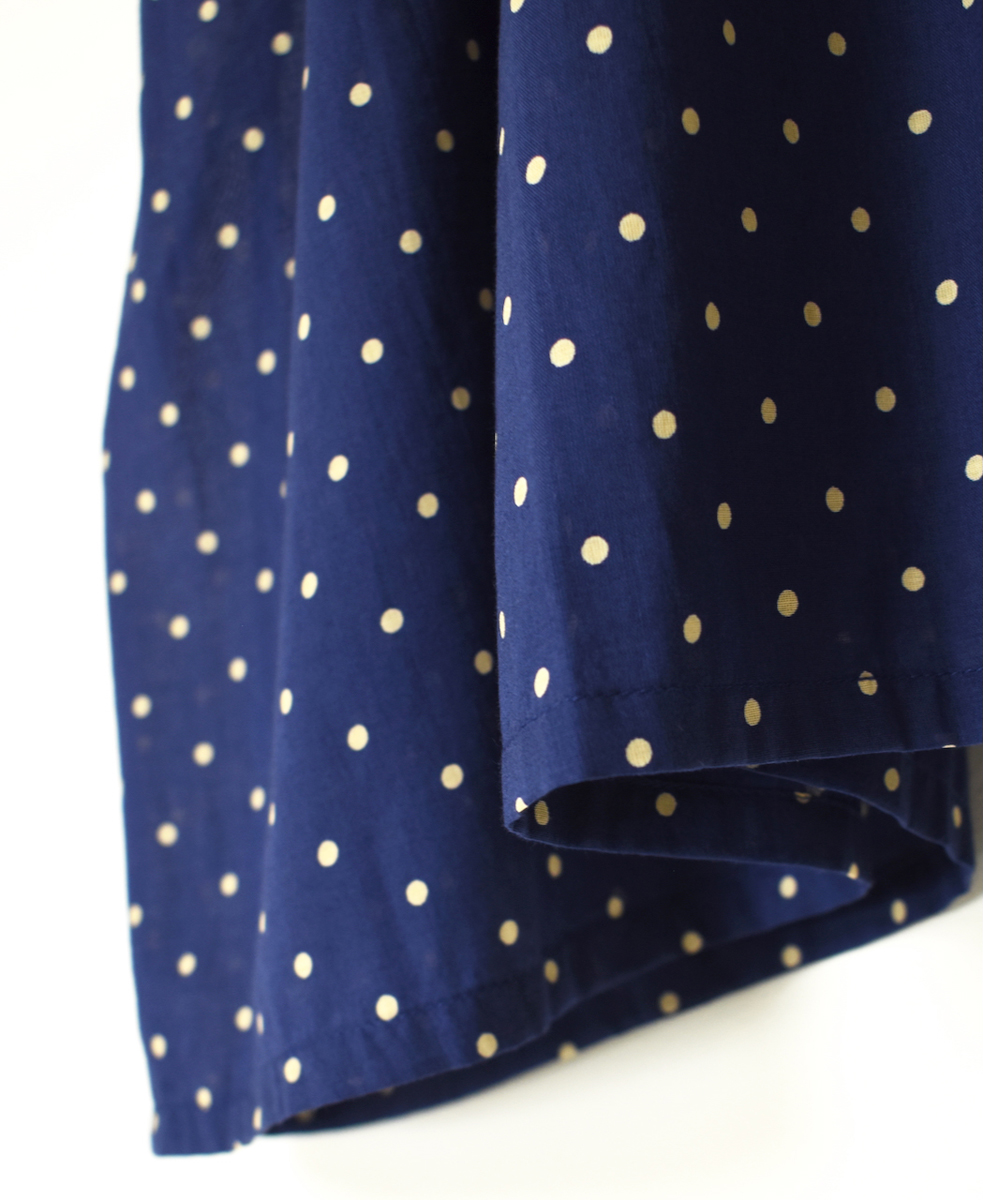NSL24011 (シャツ) 80s COTTON VOILE DOT PRINT BANDED COLLAR FRENCH/SL SHIRT