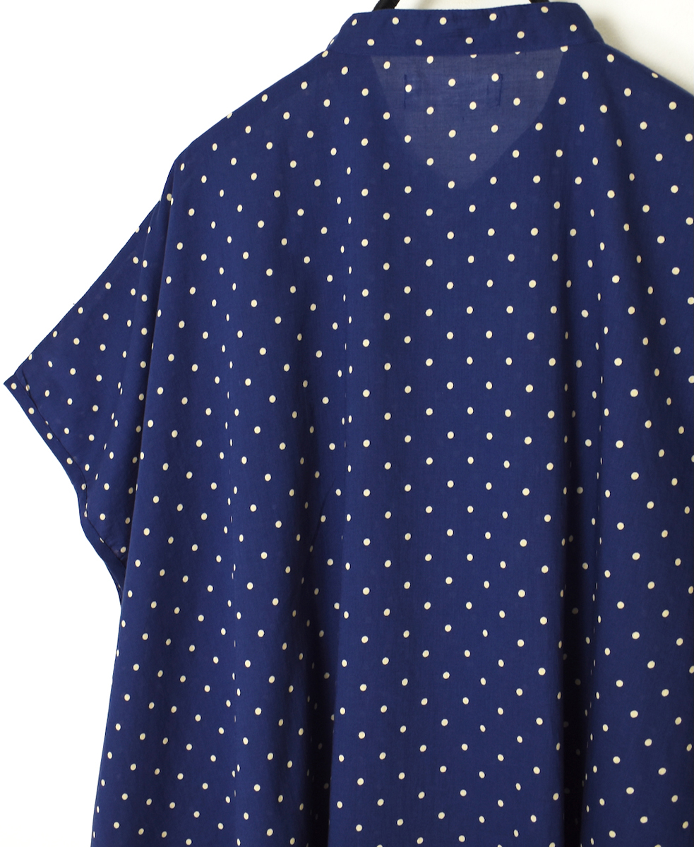 NSL24011 (シャツ) 80s COTTON VOILE DOT PRINT BANDED COLLAR FRENCH/SL SHIRT