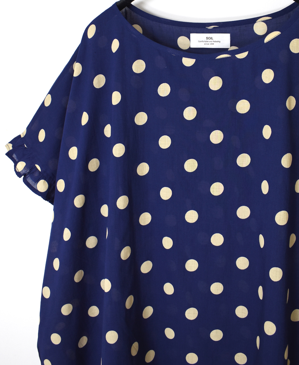 NSL24012 (ブラウス) 80s COTTON VOILE DOT PRINT GATHERED SMOCK