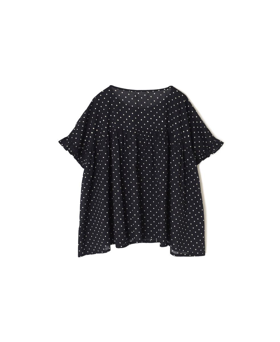NSL24012 (ブラウス) 80s COTTON VOILE DOT PRINT GATHERED SMOCK