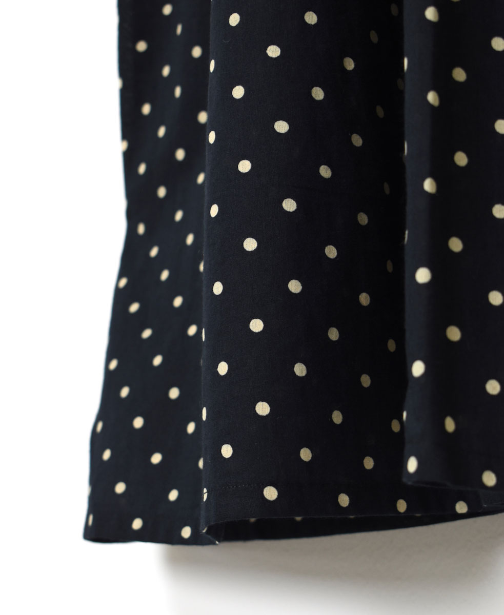 NSL22013 (ワンピース) 80s COTTON VOILE DOT PRINT BANDED COLLAR S/SL DRESS