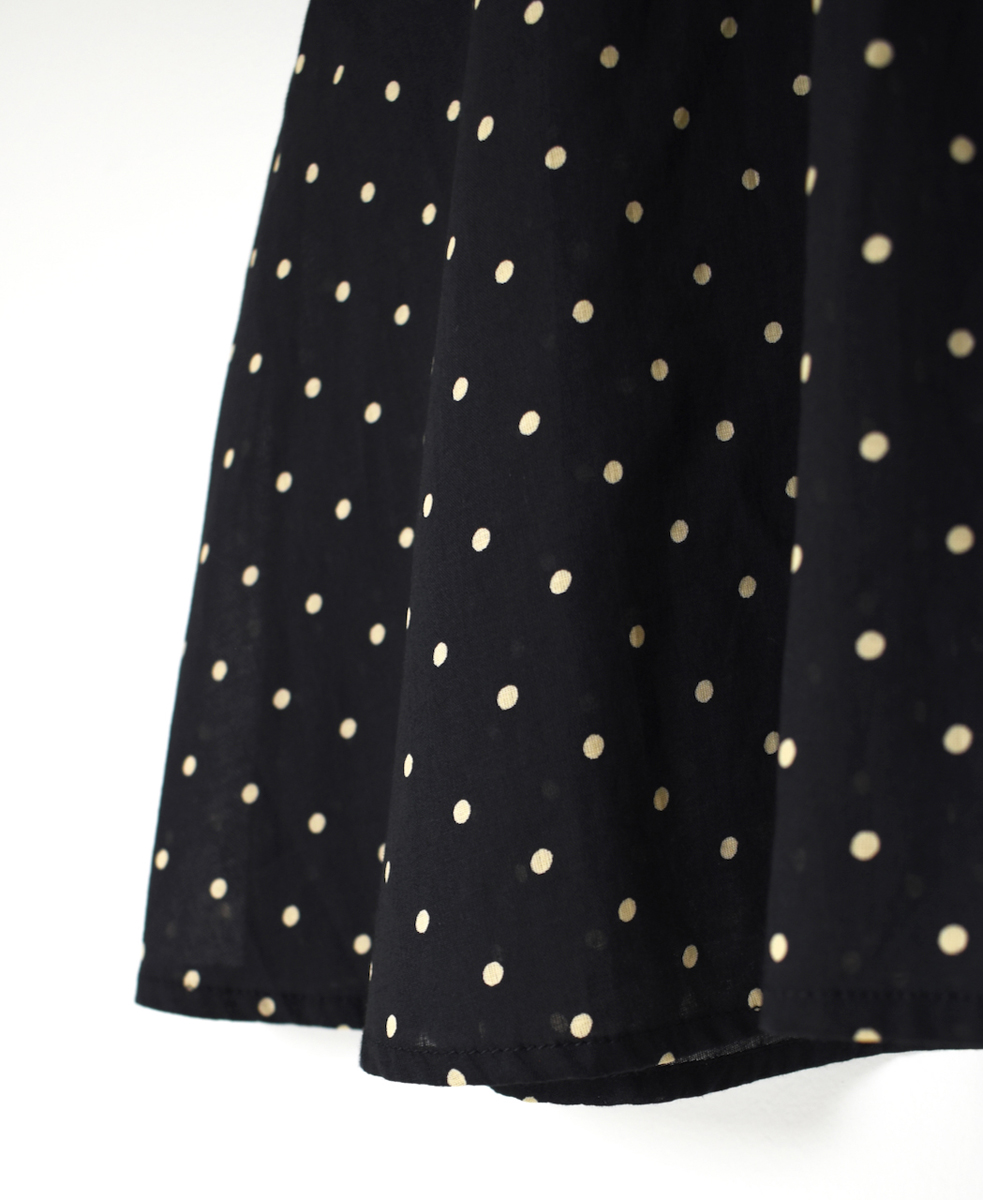 NSL25015(シャツ) 80s VOILE DOT PRINT(PATCHWORK) V-NECK FRARED SLEEVE PULLOVER