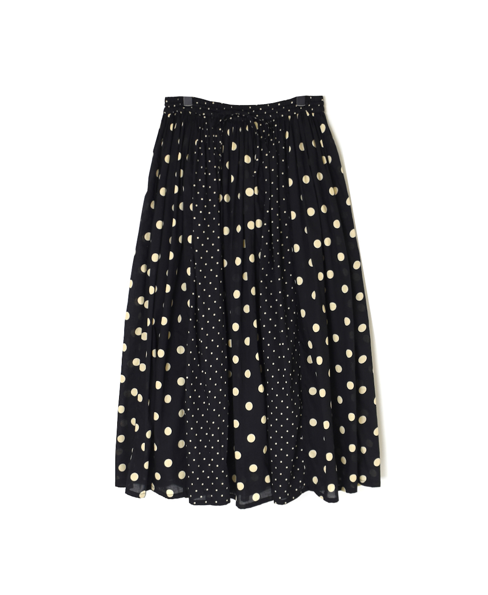 NSL25017(スカート) 80s COTTON VOILE DOT PRINT(PATCHWORK) GATHERED SKIRT