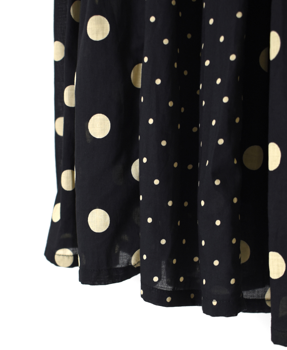 NSL25017(スカート) 80s COTTON VOILE DOT PRINT(PATCHWORK) GATHERED SKIRT