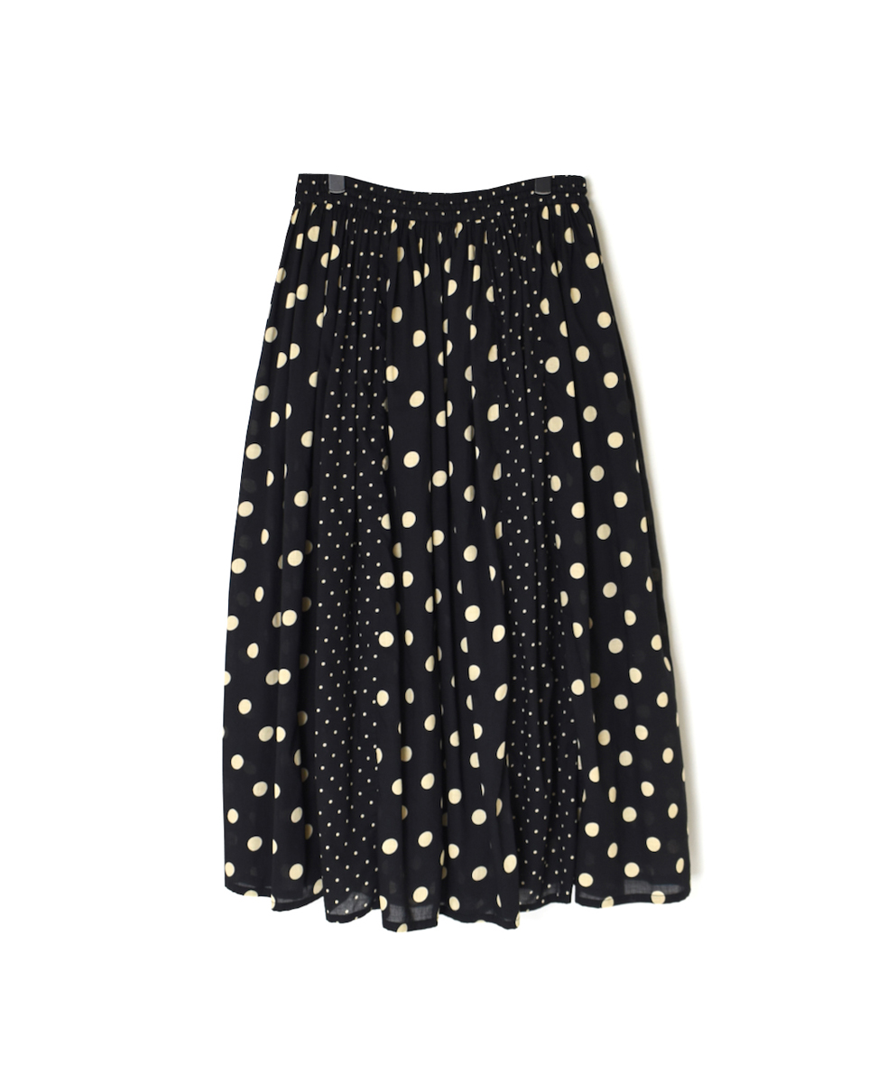 NSL25017(スカート) 80s COTTON VOILE DOT PRINT(PATCHWORK) GATHERED SKIRT