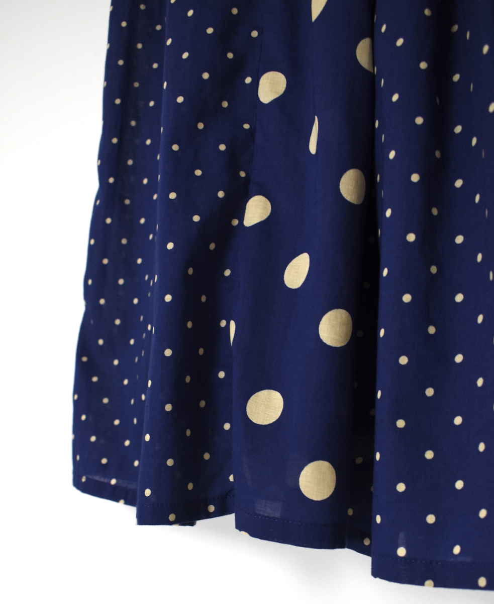 NSL25017(スカート) 80s COTTON VOILE DOT PRINT(PATCHWORK) GATHERED SKIRT