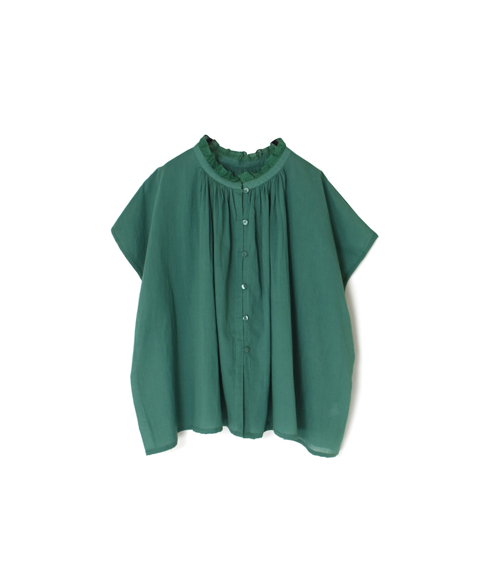 NSL25061(ブラウス) VOILE LACE NECK LACE GATHERED SMOCK