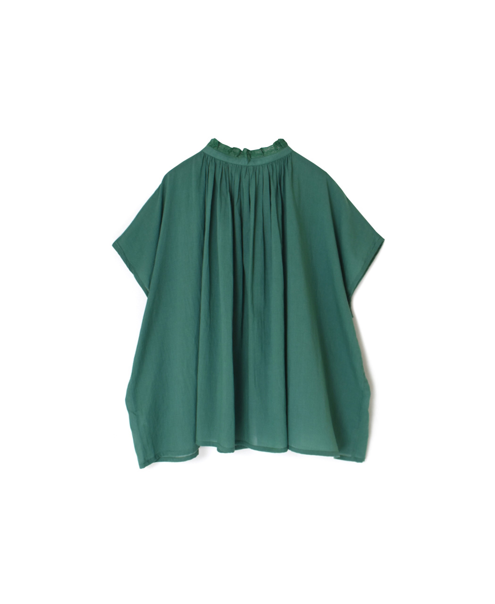 NSL25061(ブラウス) VOILE LACE NECK LACE GATHERED SMOCK