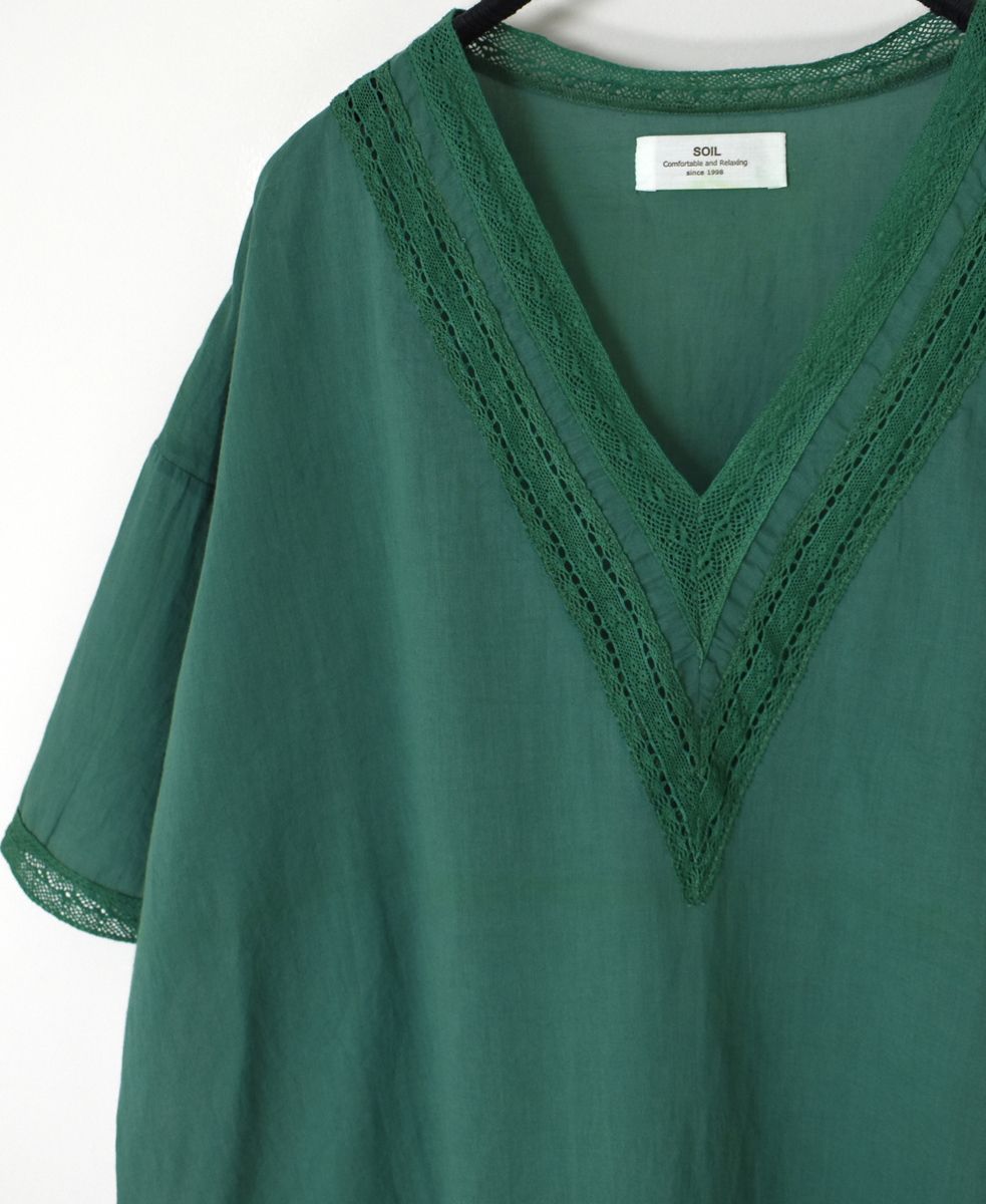 NSL24032 (ブラウス) VOILE LACE V-NECK LACE S/SL PULLOVER