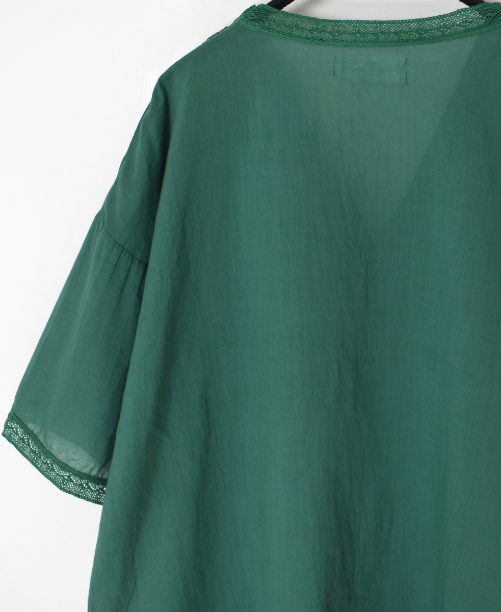 NSL24032 (ブラウス) VOILE LACE V-NECK LACE S/SL PULLOVER