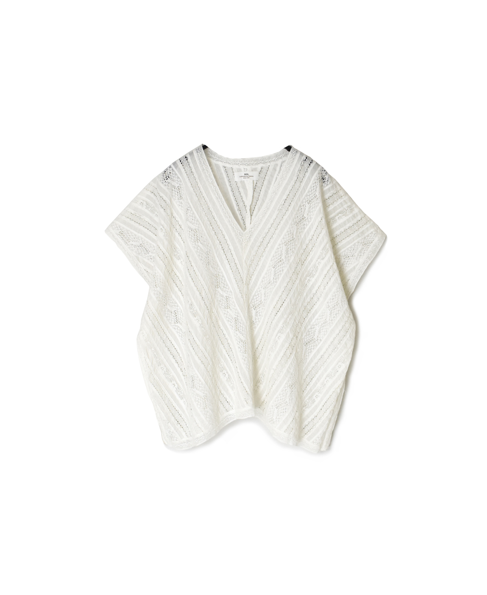 NSL25063(ブラウス) VOILE LACE ALL LACE FRENCH/SL PONCHO