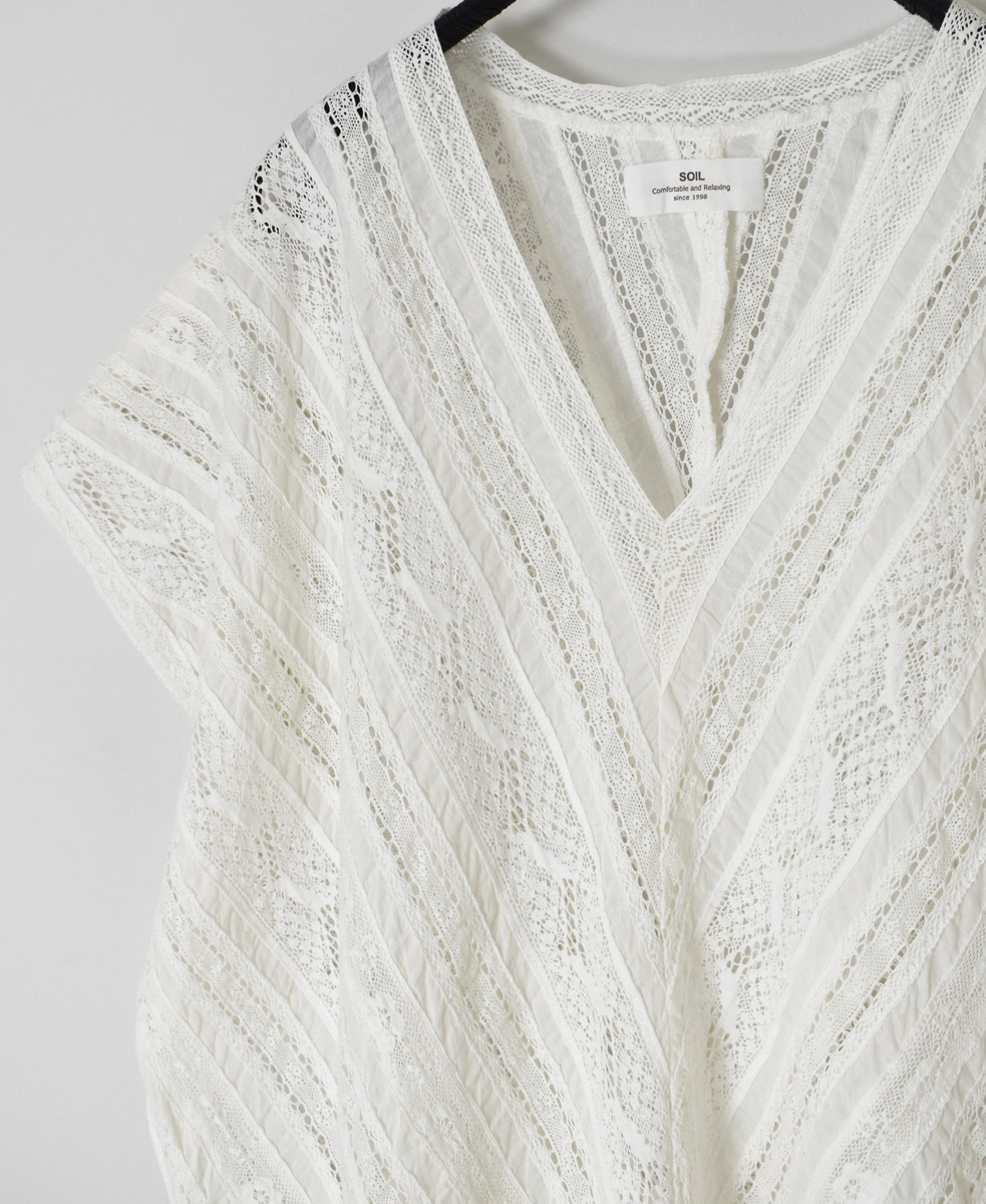 NSL25063(ブラウス) VOILE LACE ALL LACE FRENCH/SL PONCHO