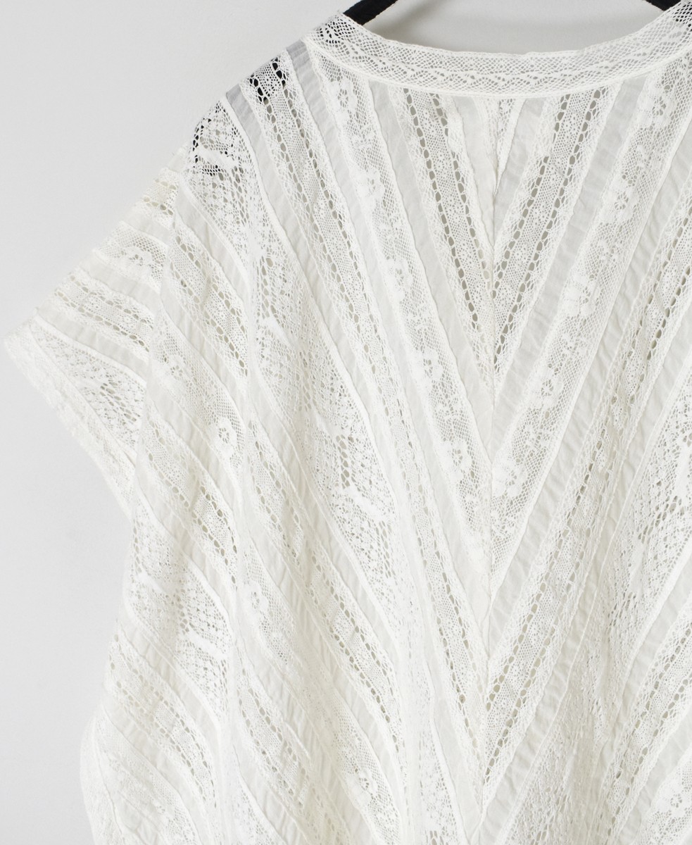 NSL25063(ブラウス) VOILE LACE ALL LACE FRENCH/SL PONCHO