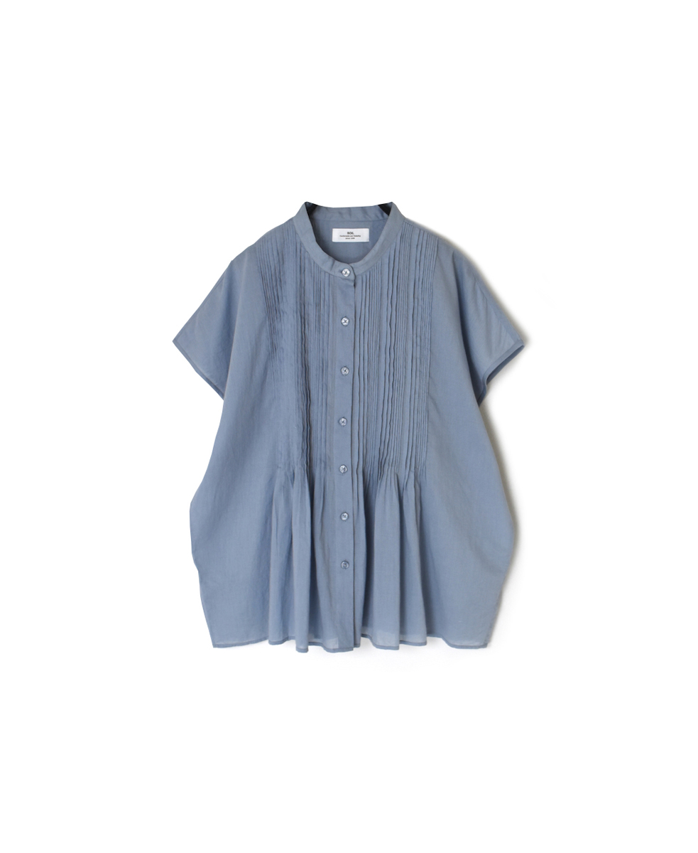 NSL25042(シャツ) 80s COTTON VOILE PLAIN BANDED COLLAR FRENCH/SL PINTUCK SHIRT
