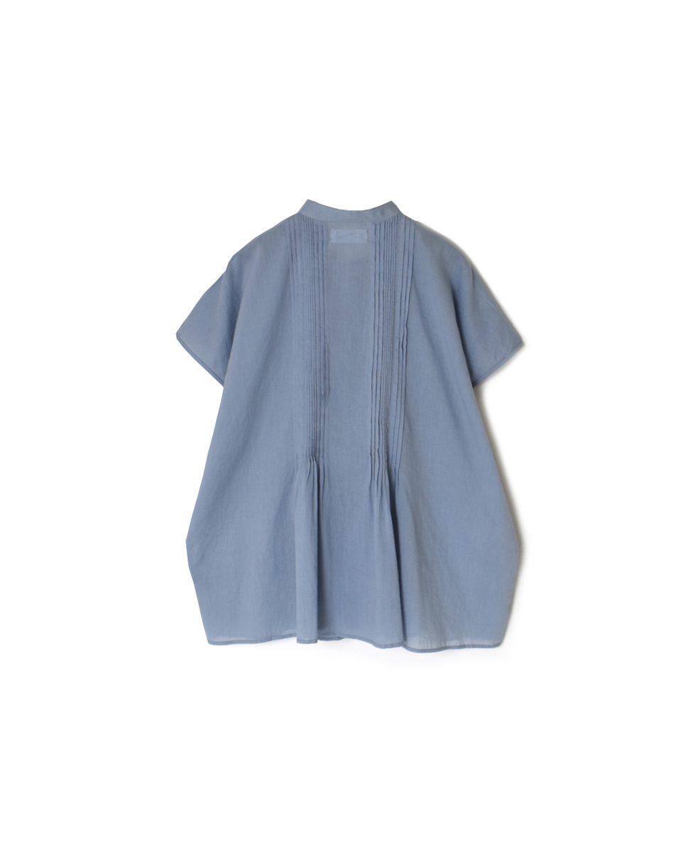 NSL25042(シャツ) 80s COTTON VOILE PLAIN BANDED COLLAR FRENCH/SL PINTUCK SHIRT