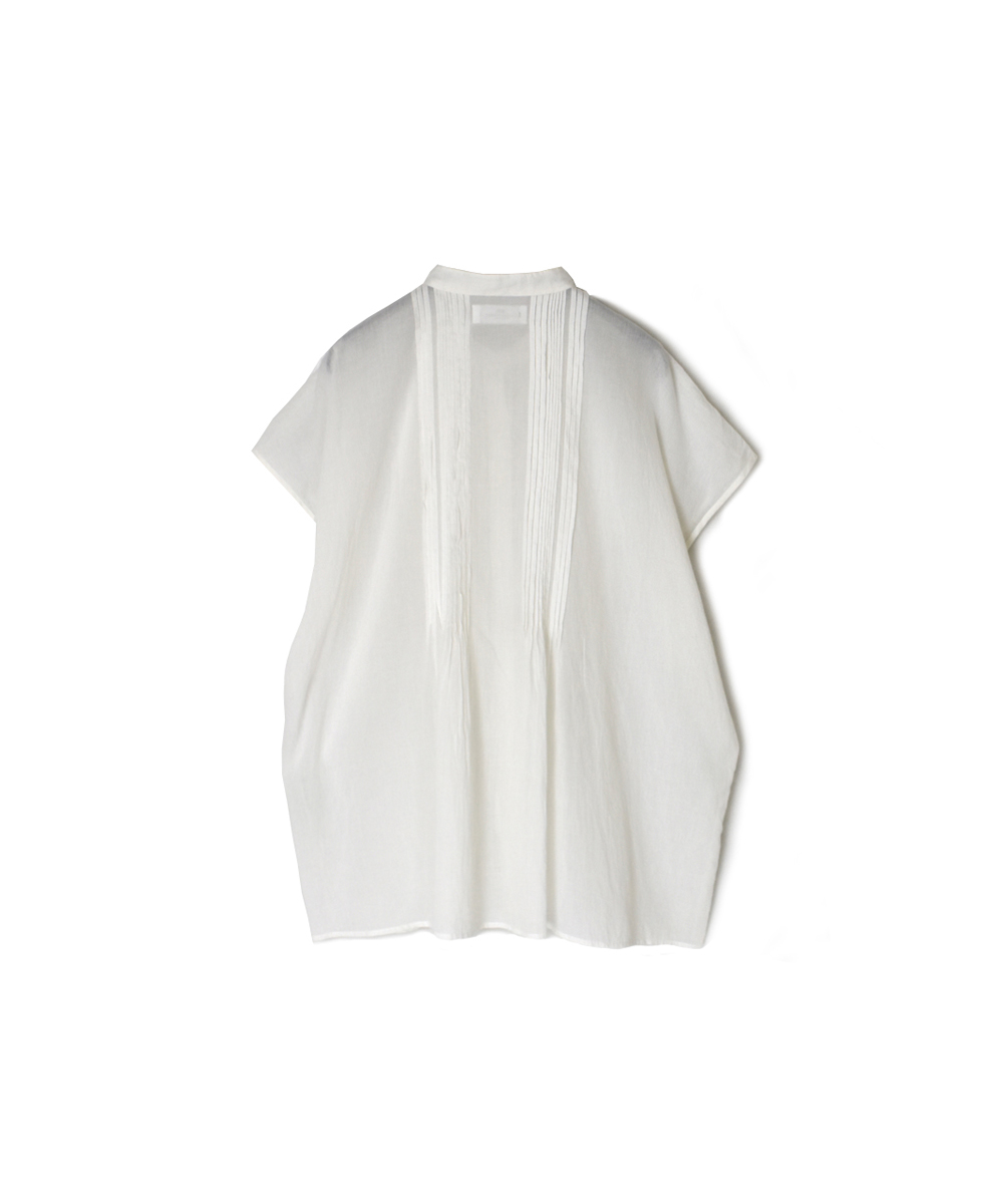 NSL25042(シャツ) 80s COTTON VOILE PLAIN BANDED COLLAR FRENCH/SL PINTUCK SHIRT