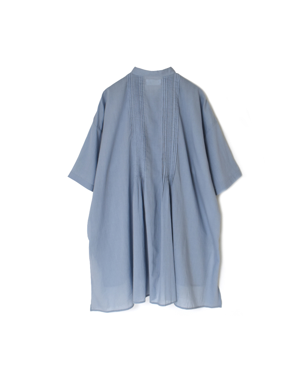 NSL25043(シャツ) 80s COTTON VOILE PLAIN BANDED COLLAR S/SL PINTUCK SHIRT