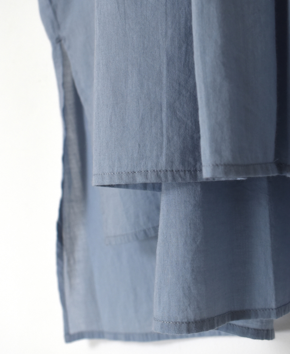 NSL25043(シャツ) 80s COTTON VOILE PLAIN BANDED COLLAR S/SL PINTUCK SHIRT