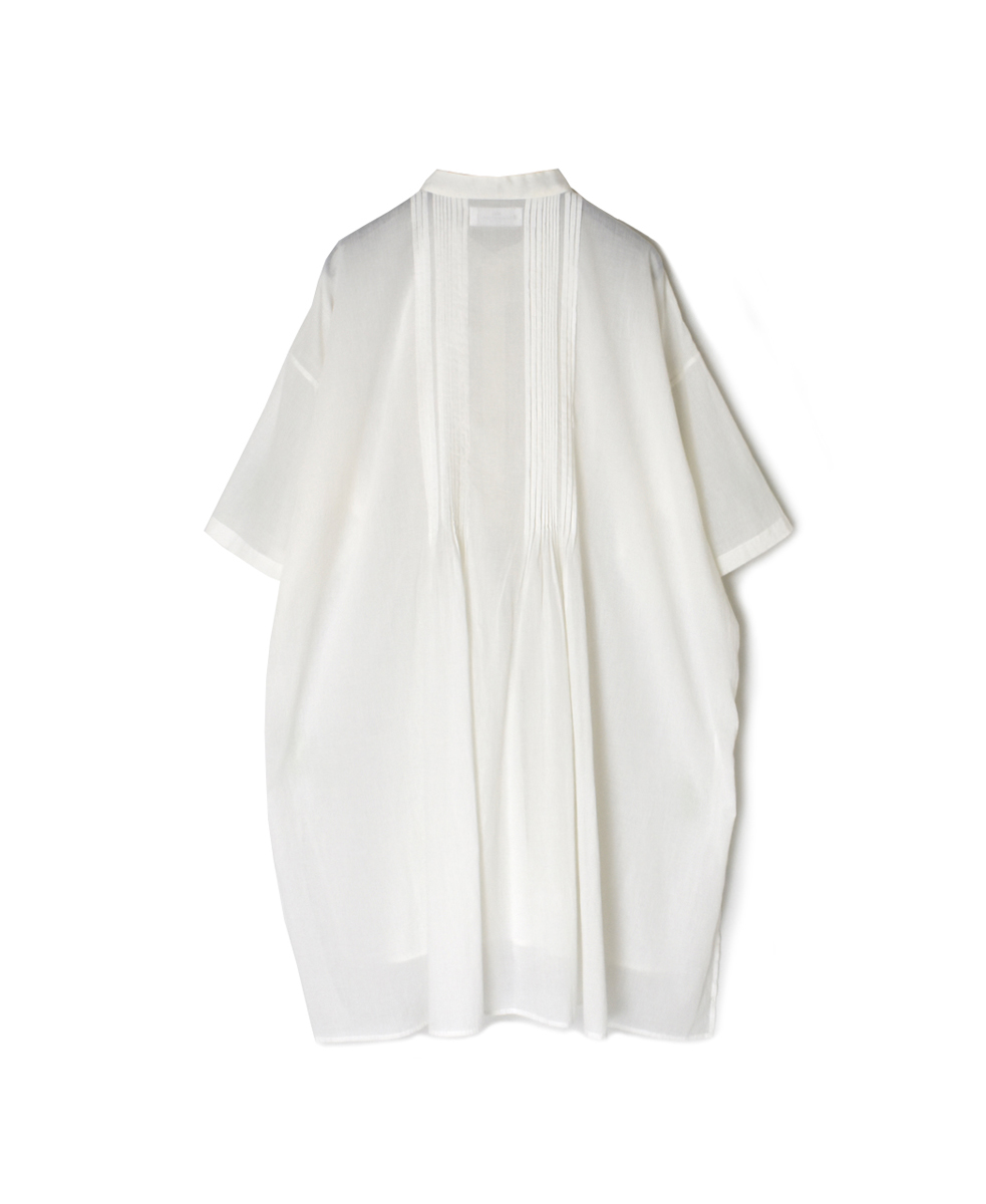 NSL25043(シャツ) 80s COTTON VOILE PLAIN BANDED COLLAR S/SL PINTUCK SHIRT