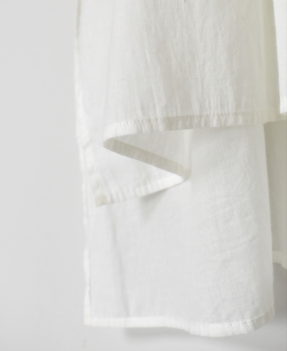 NSL25043(シャツ) 80s COTTON VOILE PLAIN BANDED COLLAR S/SL PINTUCK SHIRT
