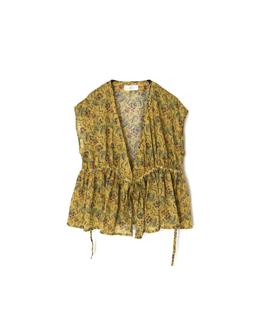 NSL25092(ブラウス) 80s VOILE PAISLEY FLOWER PRINT FRENCH/SL CACHE COEUR