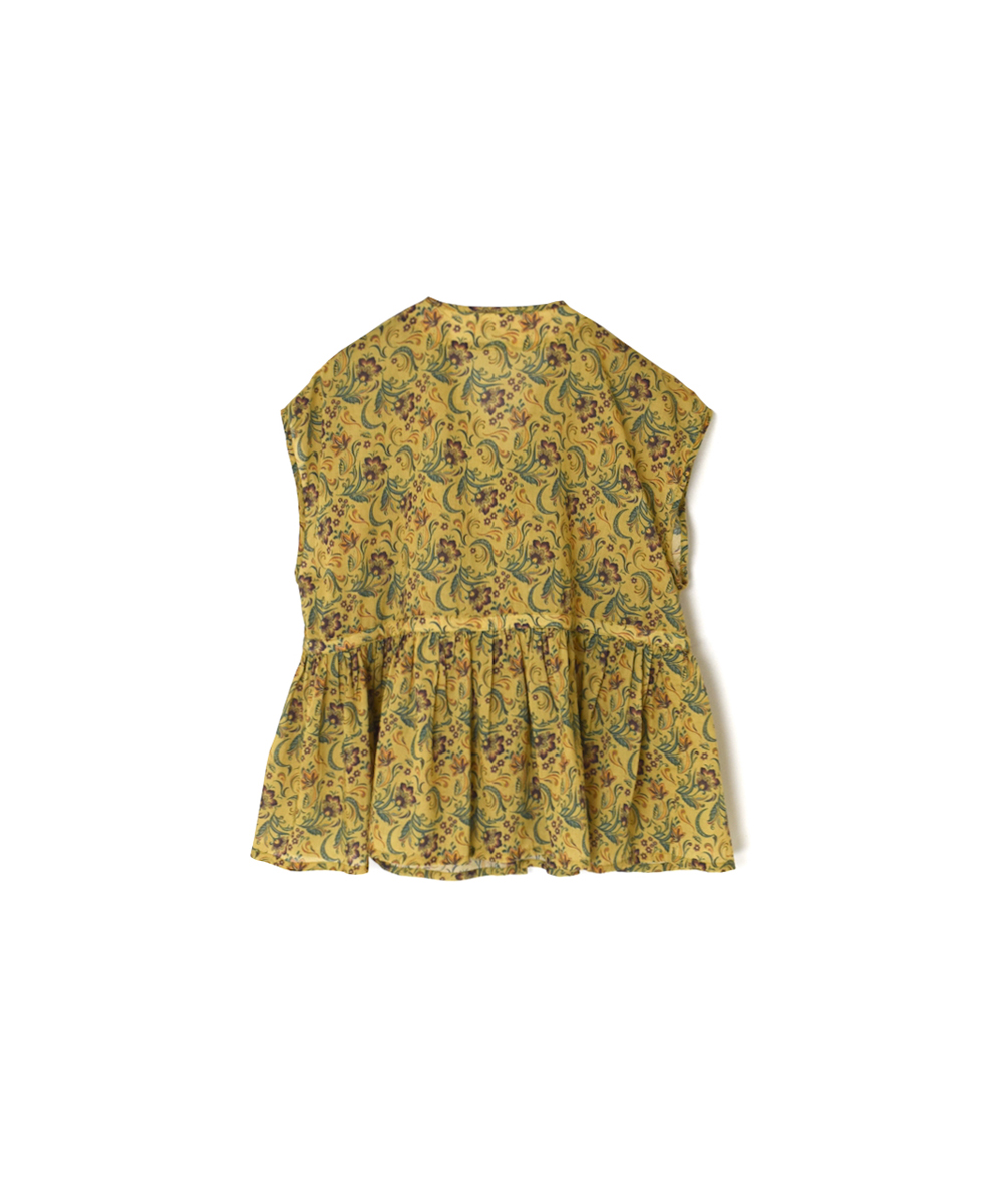 NSL25092(ブラウス) 80s VOILE PAISLEY FLOWER PRINT FRENCH/SL CACHE COEUR