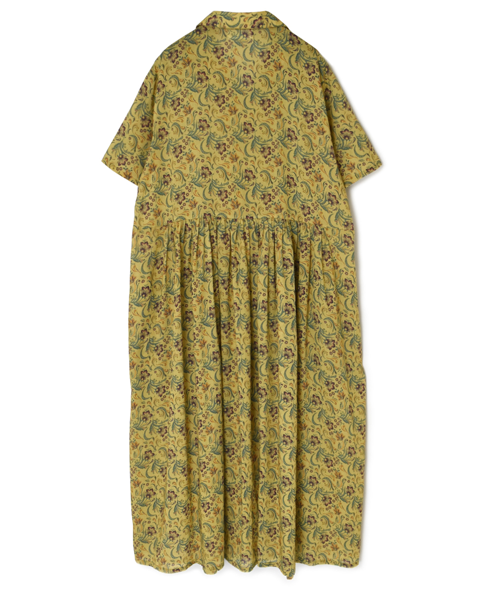 NSL25094(ワンピース) 80s VOILE PAISLEY FLOWER PRINT OPEN COLLAR SHIRT DRESS