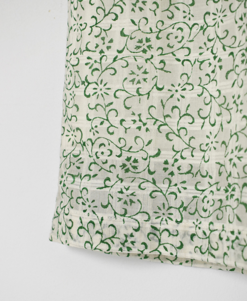 INMDS25095(パンツ) POWER LOOM COTTON DOBIE CHECK ARABESQUE SCREEN PRINT EASY PANTS