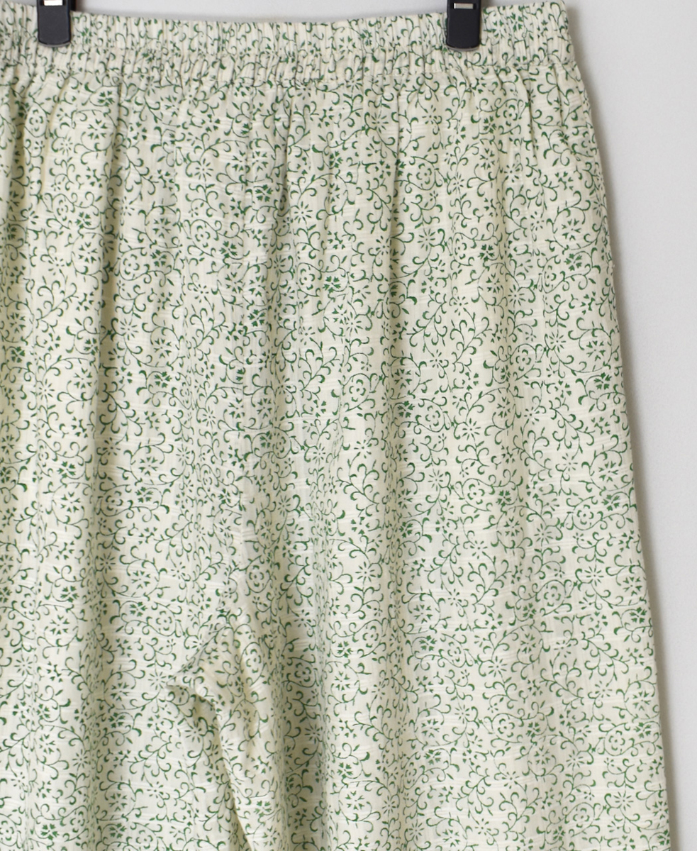 INMDS25095(パンツ) POWER LOOM COTTON DOBIE CHECK ARABESQUE SCREEN PRINT EASY PANTS