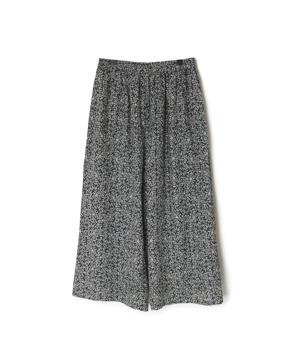 INMDS25095(パンツ) POWER LOOM COTTON DOBIE CHECK ARABESQUE SCREEN PRINT EASY PANTS