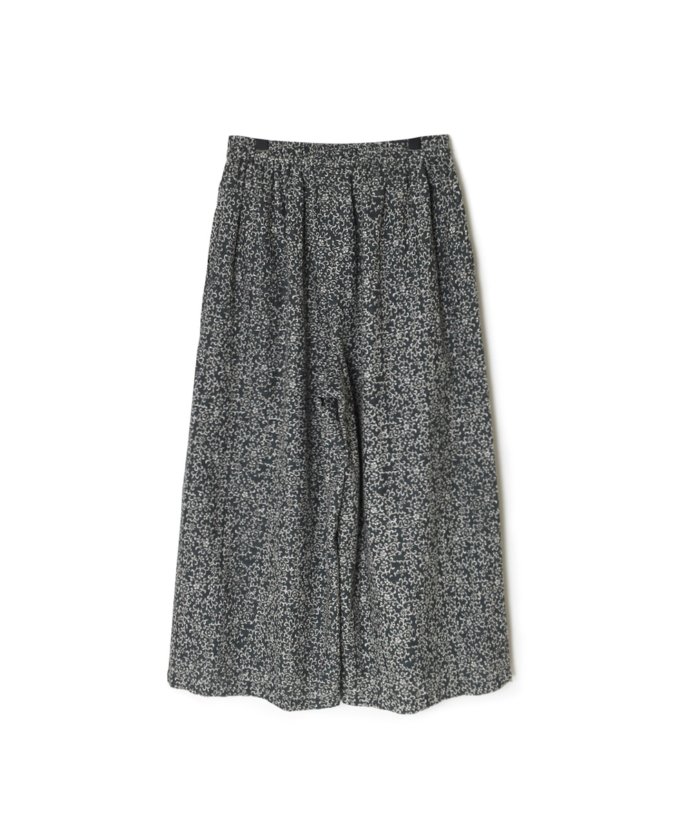 INMDS25095(パンツ) POWER LOOM COTTON DOBIE CHECK ARABESQUE SCREEN PRINT EASY PANTS