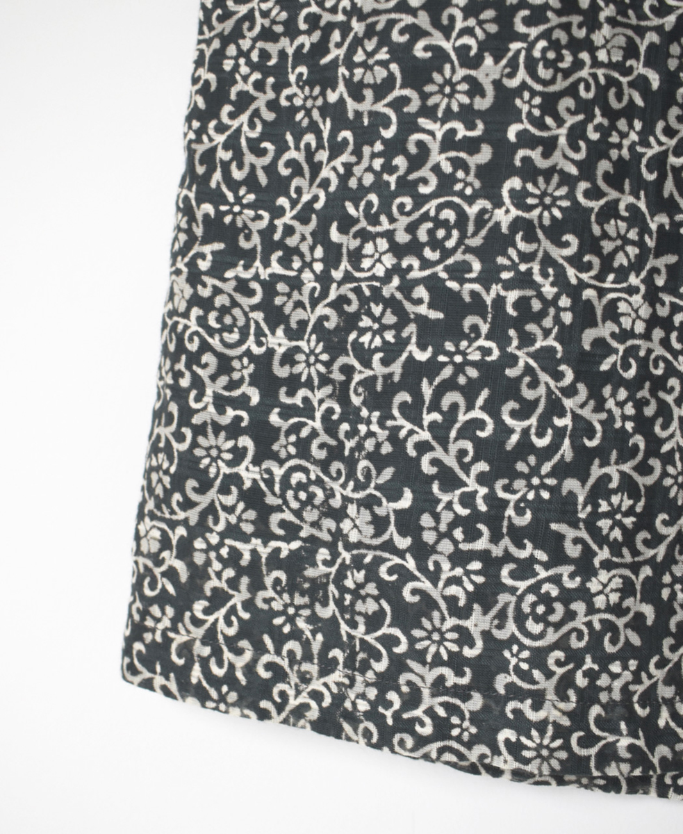 INMDS25095(パンツ) POWER LOOM COTTON DOBIE CHECK ARABESQUE SCREEN PRINT EASY PANTS