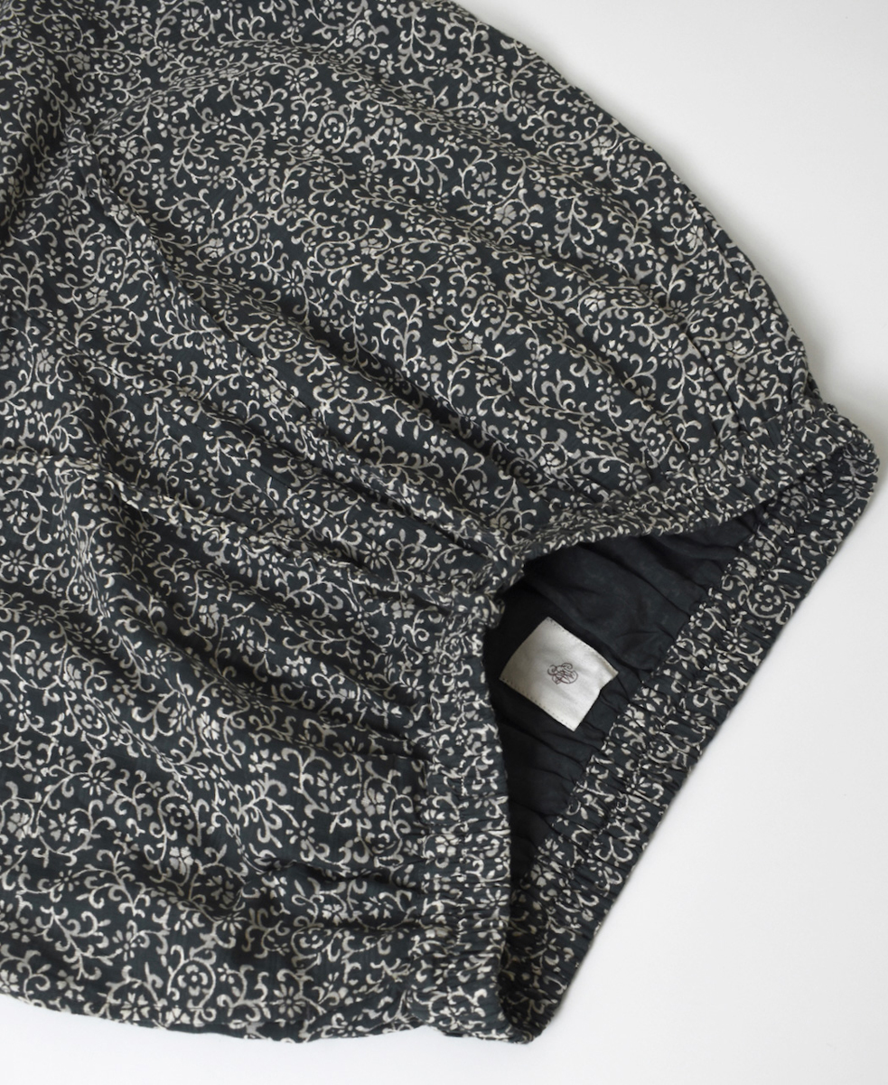 INMDS25095(パンツ) POWER LOOM COTTON DOBIE CHECK ARABESQUE SCREEN PRINT EASY PANTS