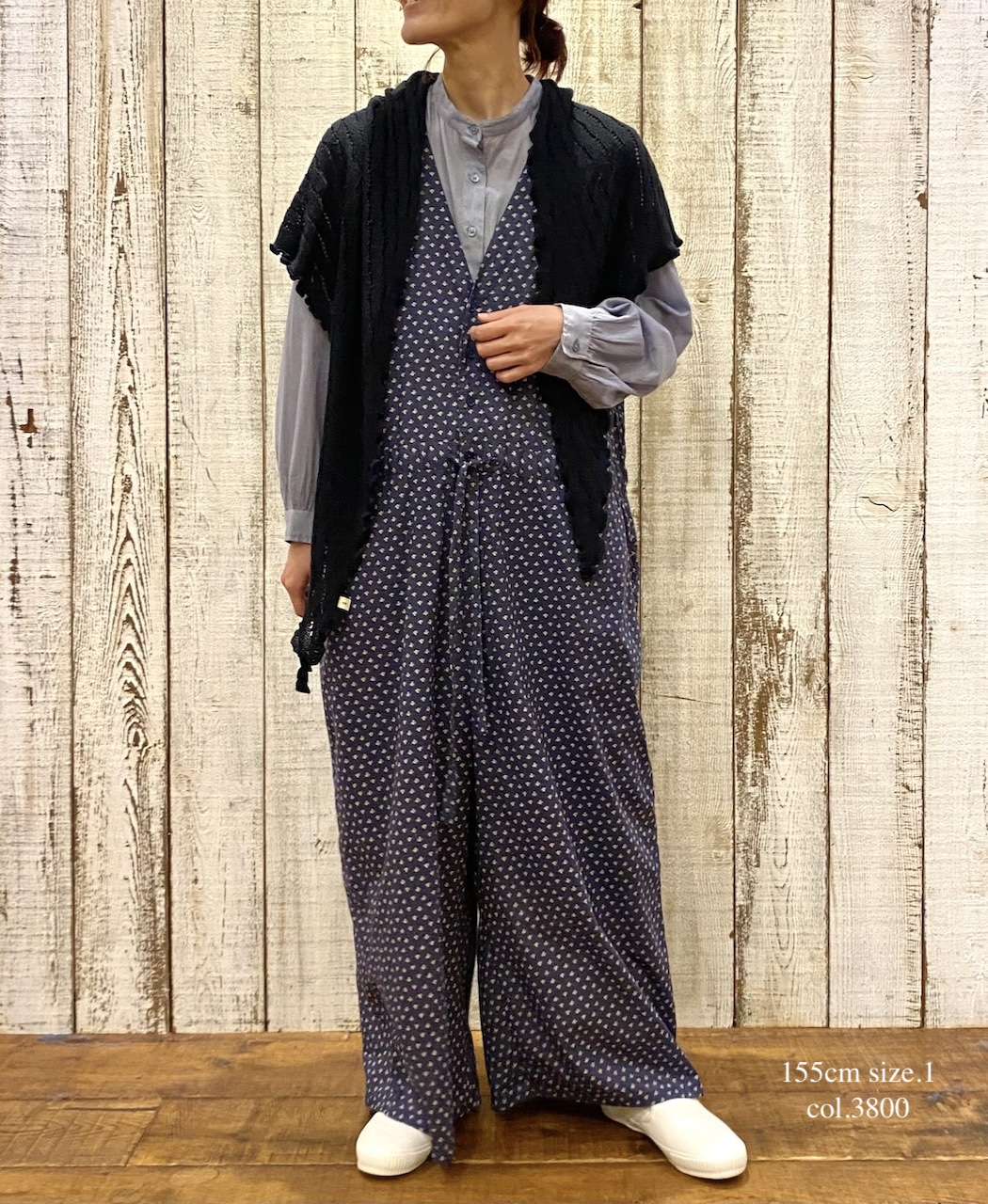 NSL25104(オーバーオール) 80s COTTON VOILE SMALL FLOWER PRINT NO/SL OVERALLS