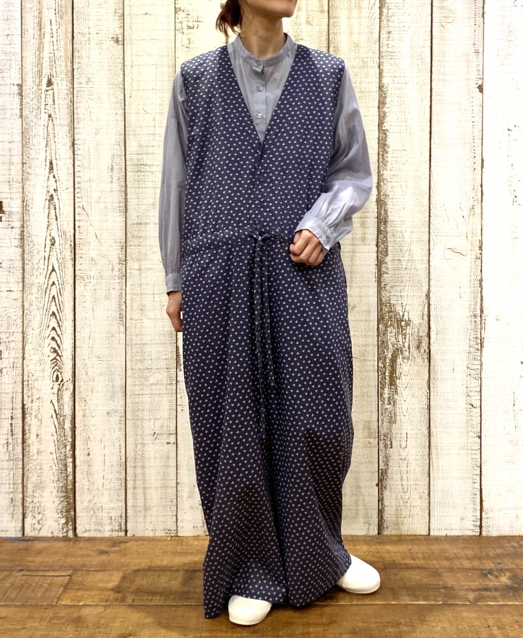 NSL25104(オーバーオール) 80s COTTON VOILE SMALL FLOWER PRINT NO/SL OVERALLS