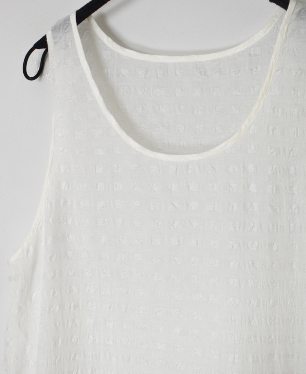 INMDS25082(ワンピース) HANDWOVEN COTTON SILK CHECK U-NECK TANK TOP DRESS