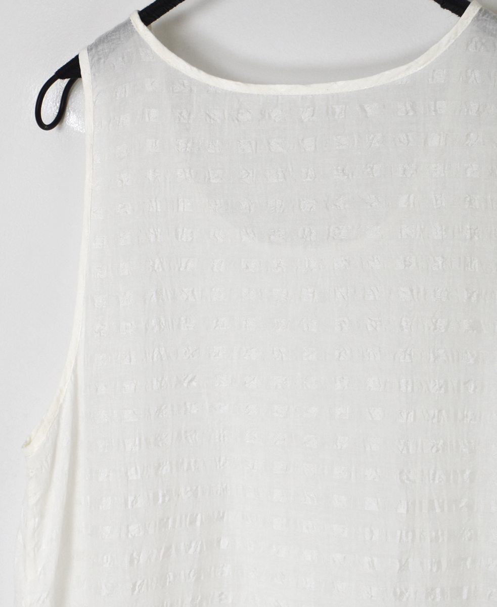 INMDS25082(ワンピース) HANDWOVEN COTTON SILK CHECK U-NECK TANK TOP DRESS