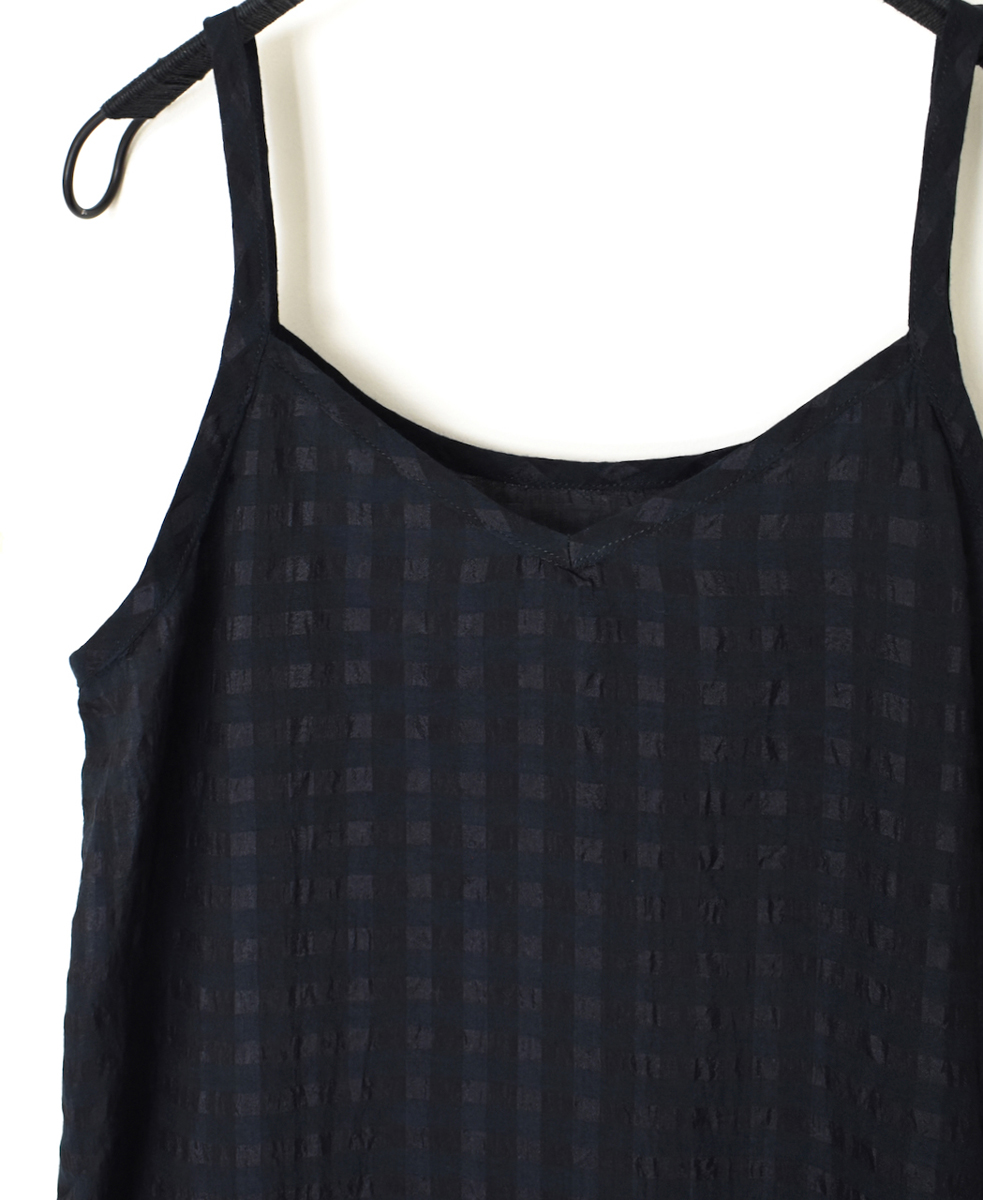 INMDS25083(キャミソール) HANDWOVEN COTTON SILK CHECK 2WAY CAMISOLE