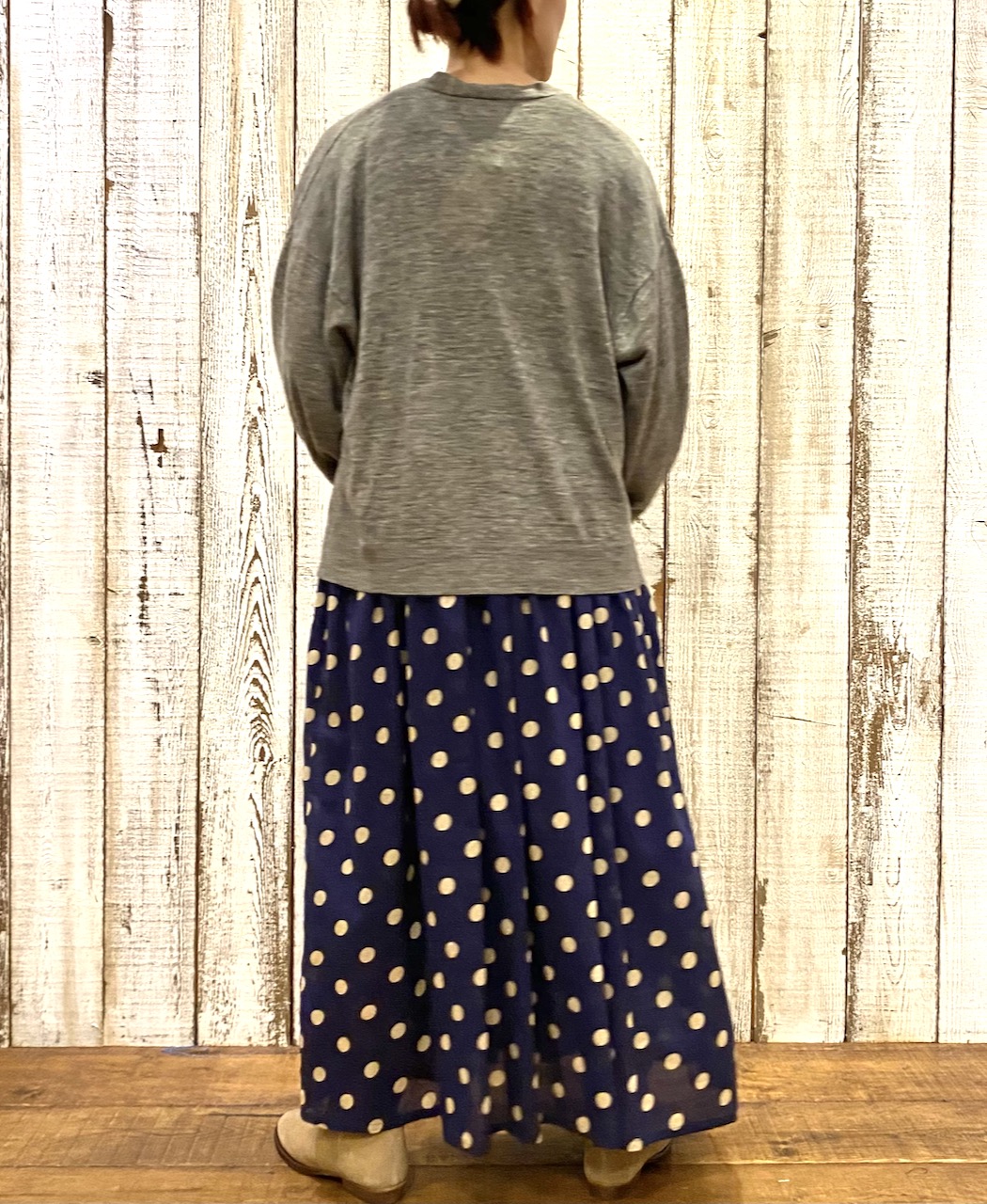 GNSL23302 (ニット) 12GG 1PLY LINEN PLAIN V-NECK 1 BUTTON CARDIGAN