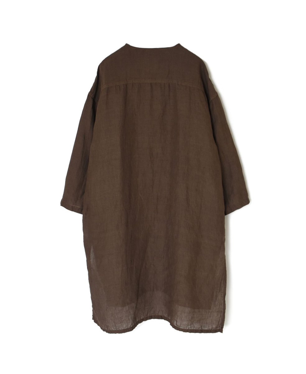 IMDSH2503HLD(シャツ) HANDWOVEN LINEN PLAIN(OVERDYE) MDS 3/4SL LONG PULLOVER SHIRT