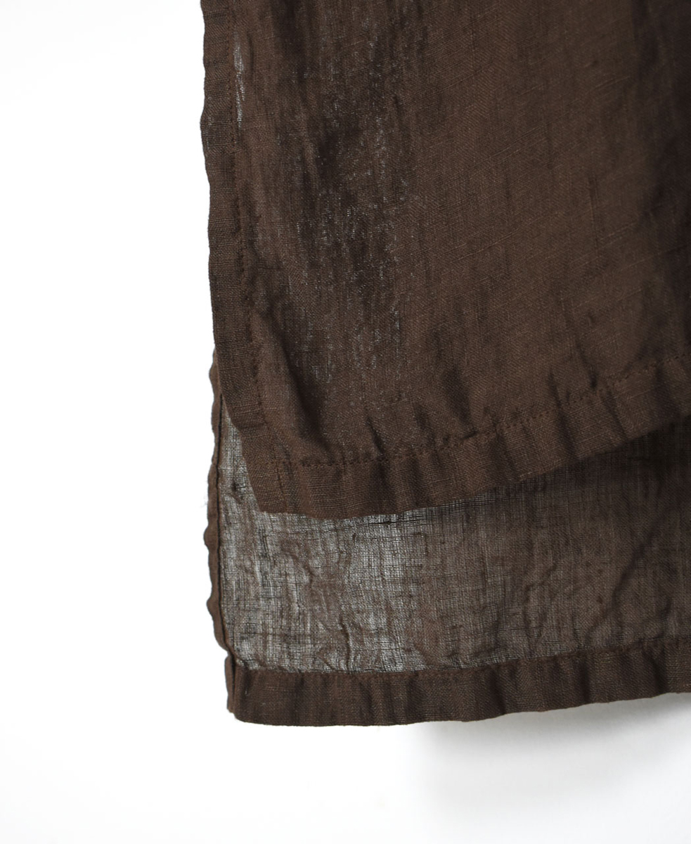 IMDSH2503HLD(シャツ) HANDWOVEN LINEN PLAIN(OVERDYE) MDS 3/4SL LONG PULLOVER SHIRT