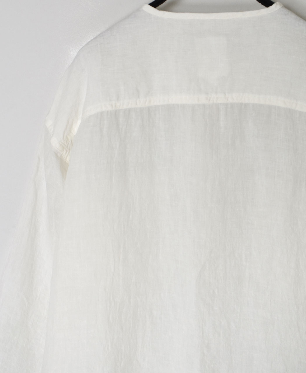 IMDSH2503HLD(シャツ) HANDWOVEN LINEN PLAIN(OVERDYE) MDS 3/4SL LONG PULLOVER SHIRT