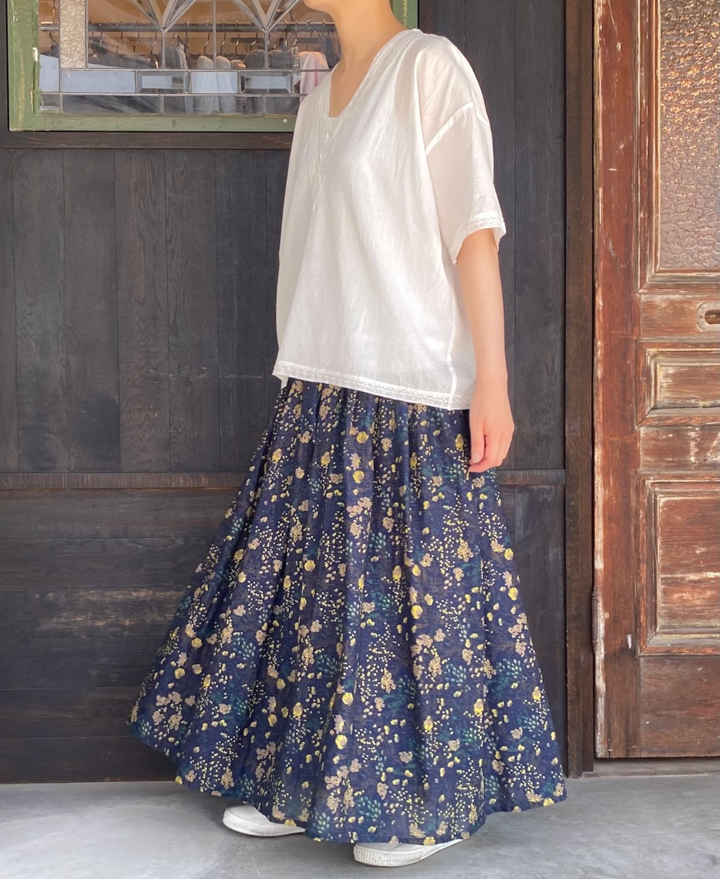 NSL24032 (ブラウス) VOILE LACE V-NECK LACE S/SL PULLOVER
