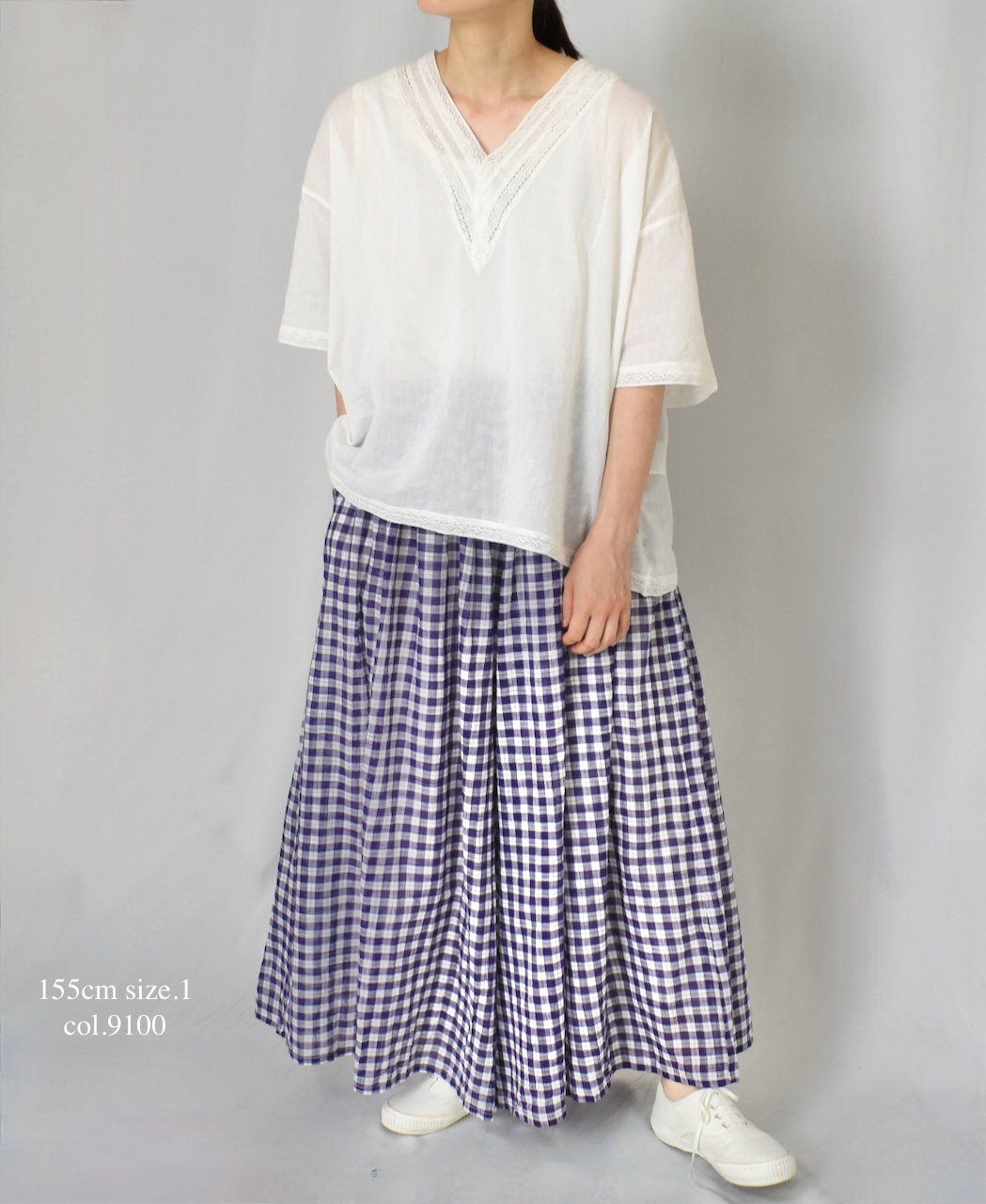 NSL24032 (ブラウス) VOILE LACE V-NECK LACE S/SL PULLOVER