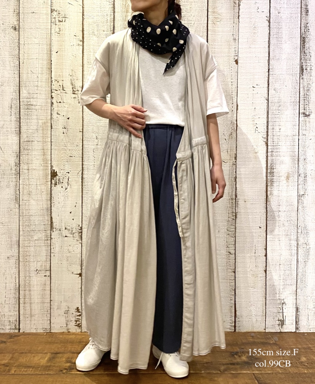 NSL22017 (スカーフ) COTTON VOILE DOT PRINT TRIANGLE SCARF