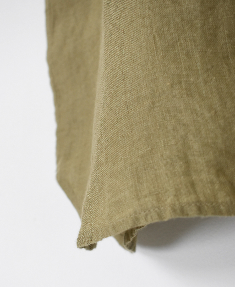 INMDS25005(シャツ)YARN DYE AUTO LOOM 60s LINEN PLAIN NO/SL FRILL COLLAR SHIRT